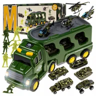 Zabawki zdalnie sterowane - Transporter Wojskowy Zestaw Militarny Dla Dzieci Żołnierze Armia Czołg Auta - miniaturka - grafika 1
