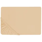 Prześcieradła - Bawełniane prześcieradło z gumką 140 x 200 cm piaskowe JANBU - miniaturka - grafika 1