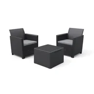 Meble ogrodowe - Curver Zestaw mebli ogrodowych Claire Balcony grafitowy - miniaturka - grafika 1