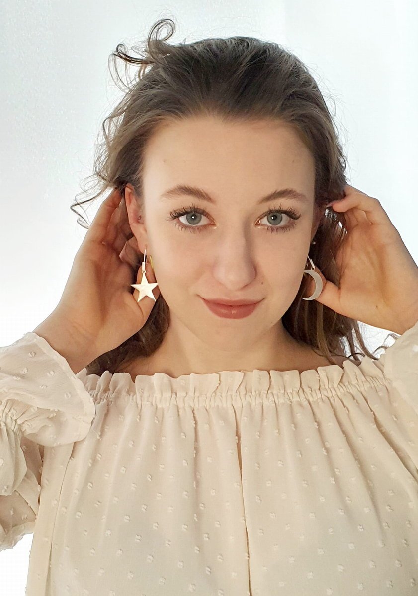 Księżyc i gwiazda - kolczyki srebrne