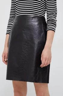 Spódnice - Calvin Klein spódnica kolor czarny mini prosta - grafika 1