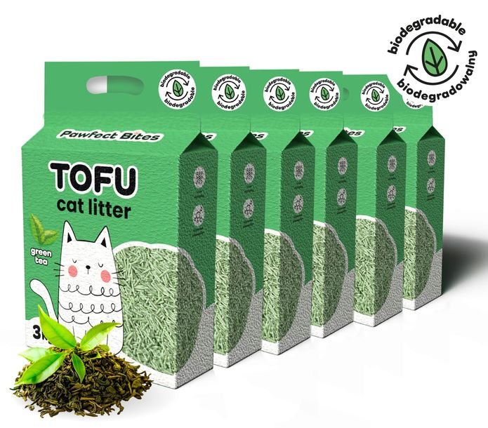 Żwirek tofu zielona herbata eko zbrylający naturalny 15kg Pawfect Bites