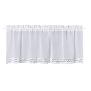 Firanka zazdrostka Zola 45 x 150 cm z koronką biały - Firany - miniaturka - grafika 1