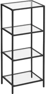 Regały - Czarny metalowy regał szklany - Linas 4X - miniaturka - grafika 1