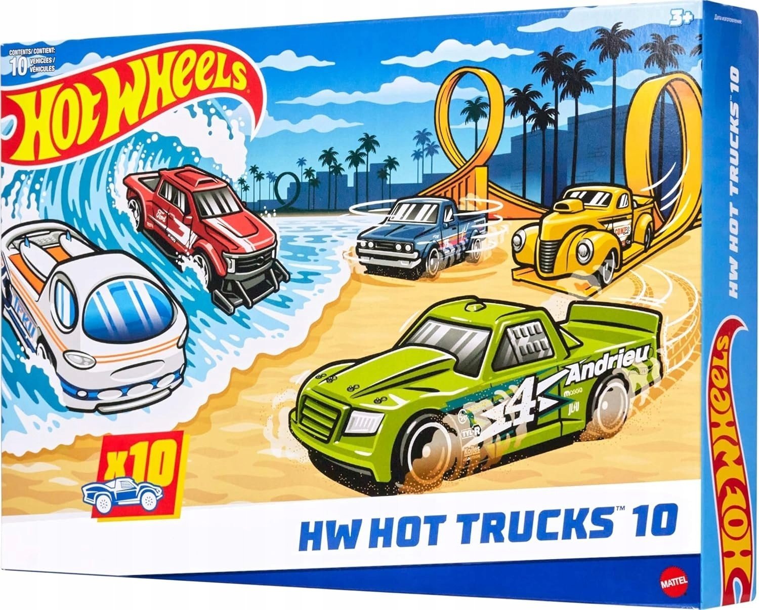 Mattel Mattel Zestaw 10 Samochodów Aut Hot Wheels HW Hot Trucks 10 HYM97 1:64