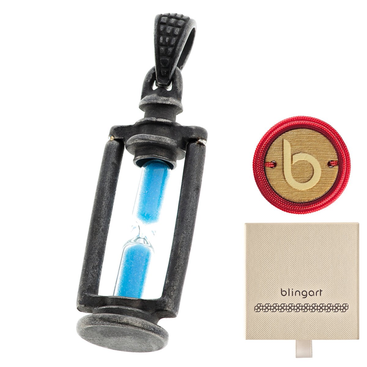 Zawieszka męska klepsydra oksydowana stal chirurgiczna BLINGART