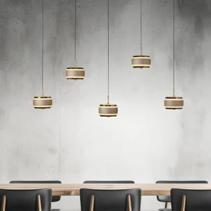 PURE Lampa wisząca Falling Rings, możliwość ściemniania, brązowy / mosiężny, salon / jadalnia, metal, nowoczesny - Lampy sufitowe - miniaturka - grafika 1