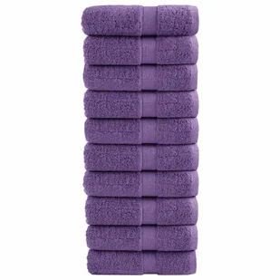 vidaXL Ręczniczki premium SOLUND, 10 szt., fioletowe, 30x50 cm - Ręczniki - miniaturka - grafika 1