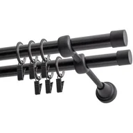 Karnisze - Karnisz DECASTYL Luna z kółkami Podwójny 240 cm Czarny - miniaturka - grafika 1