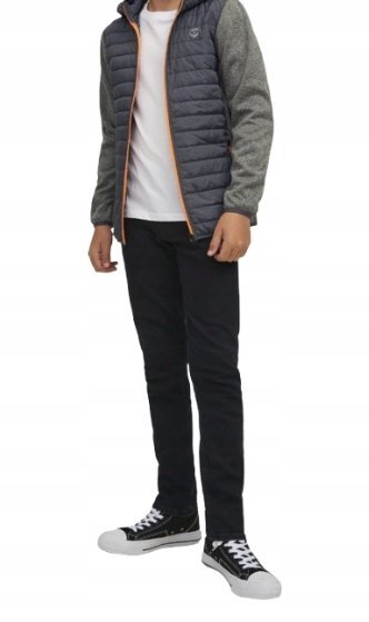 JACK & JONES KURTKA MĘSKA PIKOWANA WIELOKOLOROWA Z KAPTUREM L 1N2A