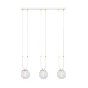 Emibig Glam lampa wisząca 3-punktowa biała/transparentna 1116/3 - Lampy sufitowe - miniaturka - grafika 1