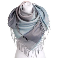 Apaszki i szaliki damskie - Chusta Damska Golden Plaid W Niebieskiej Kratce - miniaturka - grafika 1