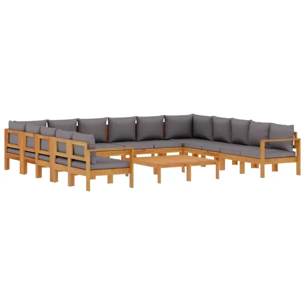 Zestaw Wypoczynkowy z Drewna Akacjowego, Sofa 114x68x64cm, Stolik 100x50x27