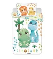 Pościel dla dzieci - Pościel 100x135 Dinozaury biała kolorowa poszewka 40x60 - miniaturka - grafika 1
