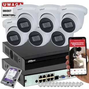 Zestaw 6 kamer Dahua IPC-HDW2831TM-AS-0280B-S2 8MPx Analiza IVS Starlight - Zestawy do monitoringu - miniaturka - grafika 1