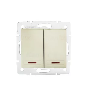 Kanlux Łącznik dwugrupowy świecznikowy z LED DOMO 01-1120-230 pe 24961 - Wyłączniki światła i elektryczne - miniaturka - grafika 1