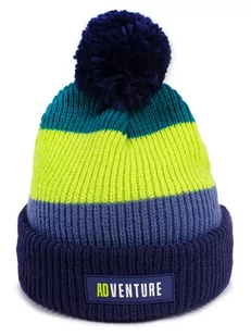 Czapka zimowa chłopięca z granatowym pomponem ADVENTURE 46-48 - Czapki damskie - miniaturka - grafika 1