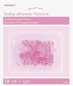Baby shower i roczek - Plastikowy smoczek różowy - 18 szt - miniaturka - grafika 1