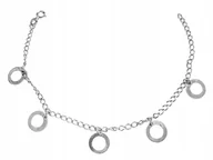 Bransoletki - Srebrna bransoletka 925 z ringami wiszące zawieszki kółeczka oponki kółka - miniaturka - grafika 1