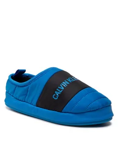 Kapcie damskie - Calvin Klein Jeans Kapcie Home Shoe Slipper YM0YM00303 Niebieski - grafika 1