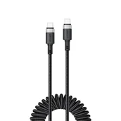Kable USB - Kabel przewód spiralny USB-C - USB-C 480Mb/s 3A 1.2m - czarny ACEFAST - miniaturka - grafika 1