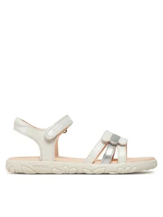 Geox Sandały J Sandal Haiti Girl J458ZD 000NF C0459 D Biały - Buty dla dziewczynek - miniaturka - grafika 1