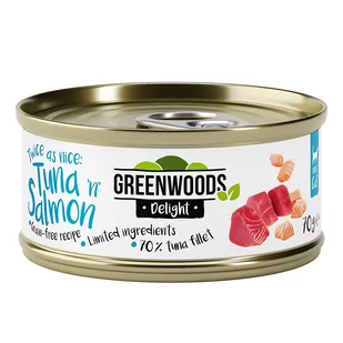 Greenwoods Delight, filet z tuńczyka i łosoś - 6 x 70 g - Mokra karma dla kotów - miniaturka - grafika 1