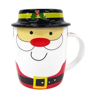 Lumarko Lumarko Kubek Zimowy Wesoły Mikołaj Z Pokrywką Nbc 330 ML W Opasce Pvc 01010032058 Alt - Kubki - miniaturka - grafika 1