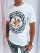 Koszulki męskie - Biały t-shirt męski z nadrukiem Dstreet RX5297 - miniaturka - grafika 1