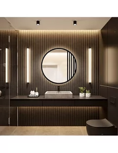 Lustro okrągłe w czarnej matowej ramie mdf ze szprosami z podświetleniem OTTOS LOFT LED II - kolor ramy do wyboru, Dostępne wymiary: Średnica 100cm - Lustra Lustro okrągłe w czarnej matowej ramie mdf ze szprosami z podświetleniem OTTOS LOFT LED II - kolor ramy do wyboru, Dostępne wymiary: Średnica 100cm - Lustra - miniaturka - grafika 1