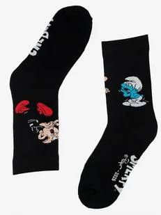 SKARPETKI BAWEŁNIANE MĘSKIE 41-46 Czarne Smerfy Gargamel Hunt uni - Skarpetki męskie - miniaturka - grafika 1
