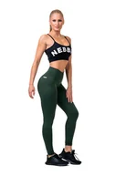 Spodnie sportowe damskie - Legginsy damskie Nebbia Hero Classic leggings high waist dark green M - miniaturka - grafika 1