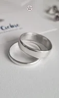 Pierścionki - Szerokie obrączki ślubne SHINE - srebro - miniaturka - grafika 1