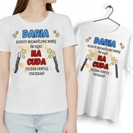Koszulki i topy damskie - Dla Darii T-Shirt Koszulka biała Na Prezent z Dowolnym Nadrukiem Zdjęciem - miniaturka - grafika 1