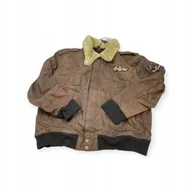 Kurtki męskie - Skórzana kurtka męska czarna REAL LEATHER XL - miniaturka - grafika 1