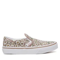 Buty dla dziewczynek - Tenisówki Vans Classic Slip-On VN000D0JBF21 Beżowy - miniaturka - grafika 1