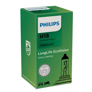 Żarówka PHILIPS H18 LongLife EcoVision (1 sztuka) - Żarówki samochodowe - miniaturka - grafika 1