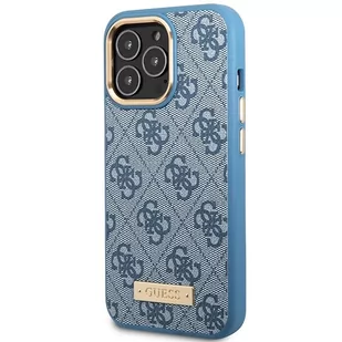 Guess GUHMP14LU4GPRB iPhone 14 Pro 6.1" niebieski/blue hard case 4G Logo Plate MagSafe - Etui i futerały do telefonów - miniaturka - grafika 2
