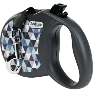 AniOne Smycz automatyczna Trend niebieski / szary L - Smycze dla psów - miniaturka - grafika 1