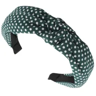 Ozdoby do włosów - Opaska do Włosów Zielona Szeroka z Białymi Kropkami z Supłem Lekka Wygodna - miniaturka - grafika 1