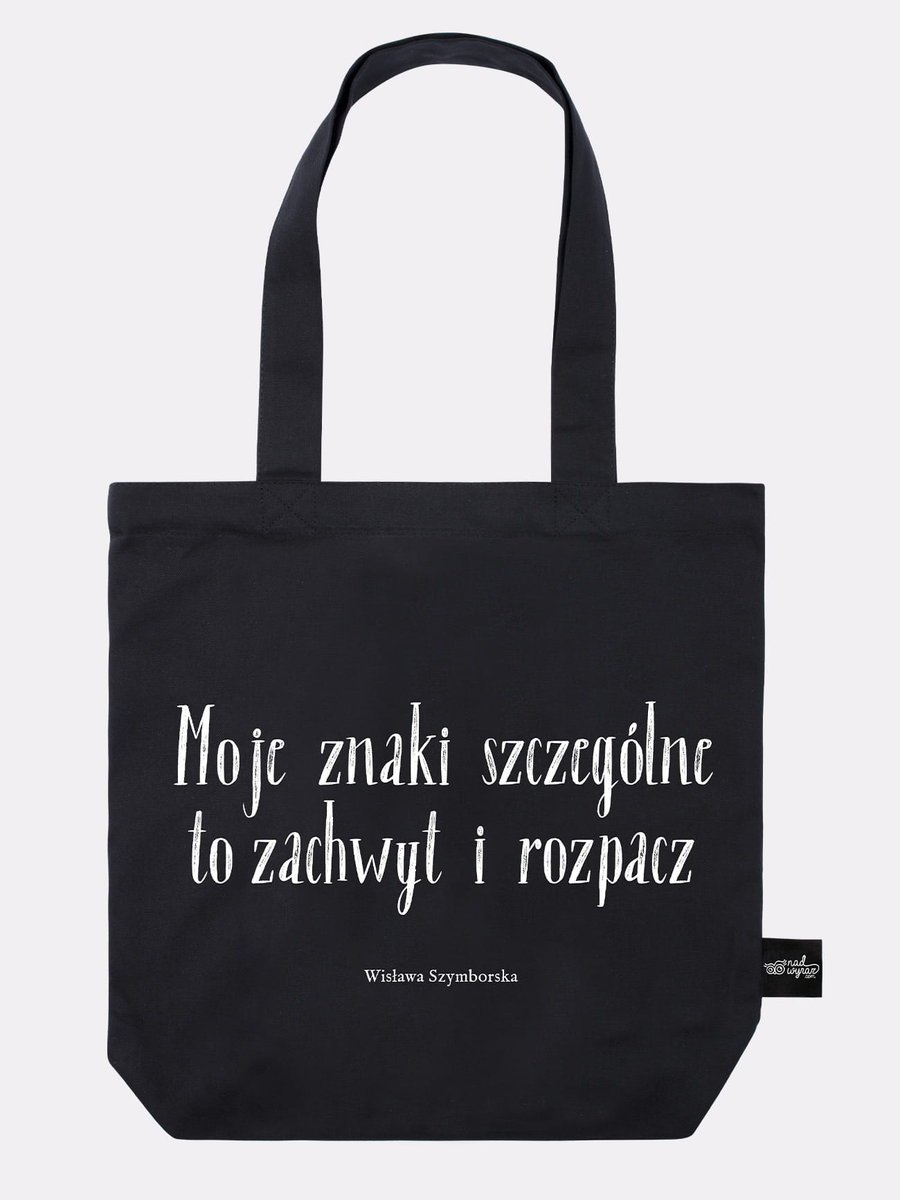Znaki Szczególne / Wisława Szymborska / Torba Bawełniana / Czarna