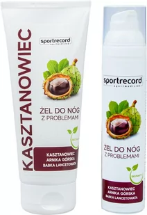Żel do nóg z wyciągiem z kasztanowca, arniki i babki lancetowatej - działanie kojące i chłodzące, ulga dla zmęczonych i opuchniętych nóg - SportRecord - Bielizna lecznicza - miniaturka - grafika 1