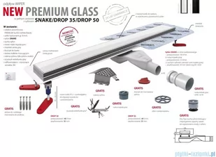 Wiper New Premium White Glass Odpływ liniowy z kołnierzem 100 cm mat syfon snake 500.0380.01.100 | - Syfony - miniaturka - grafika 4