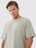 Koszulki męskie - 4F T-shirt męski oversize gładki 4FWSS25TTSHM1961-44S Zielony Roz. L - miniaturka - grafika 1