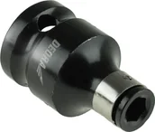 Klucze i nasadki - Dedra Adapter udarowy 1/2''-1/4'' HEX, dł. 38mm - miniaturka - grafika 1