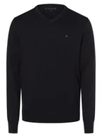 Swetry męskie - Tommy Hilfiger Sweter męski Mężczyźni drobna dzianina niebieski jednolity, M - miniaturka - grafika 1