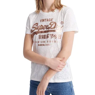Koszulka damska Superdry biała z wężowym wzorem-XL - Koszulki i topy damskie - miniaturka - grafika 1