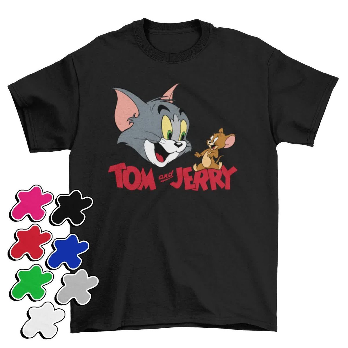 Koszulka T-Shirt Dziecięca Z Nadrukiem Tom Jerry Kot Myszka -L 146-152