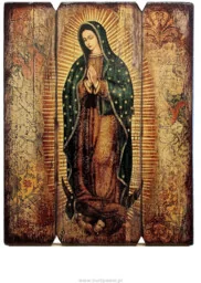 Ikona Matka Boża z Guadalupe (trójdzielna) 18x23 cm - Ikony i obrazy sakralne - miniaturka - grafika 1