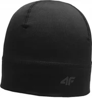 Czapki damskie - 4F CZAPKA DAMSKA 4F TERMOAKTYWNA CZARNA SZYBKOSCHNĄCA DO BIEGANIA CIEPŁA - miniaturka - grafika 1